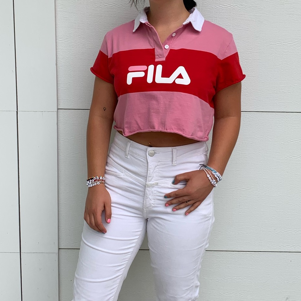 FILA Collared Crop Top